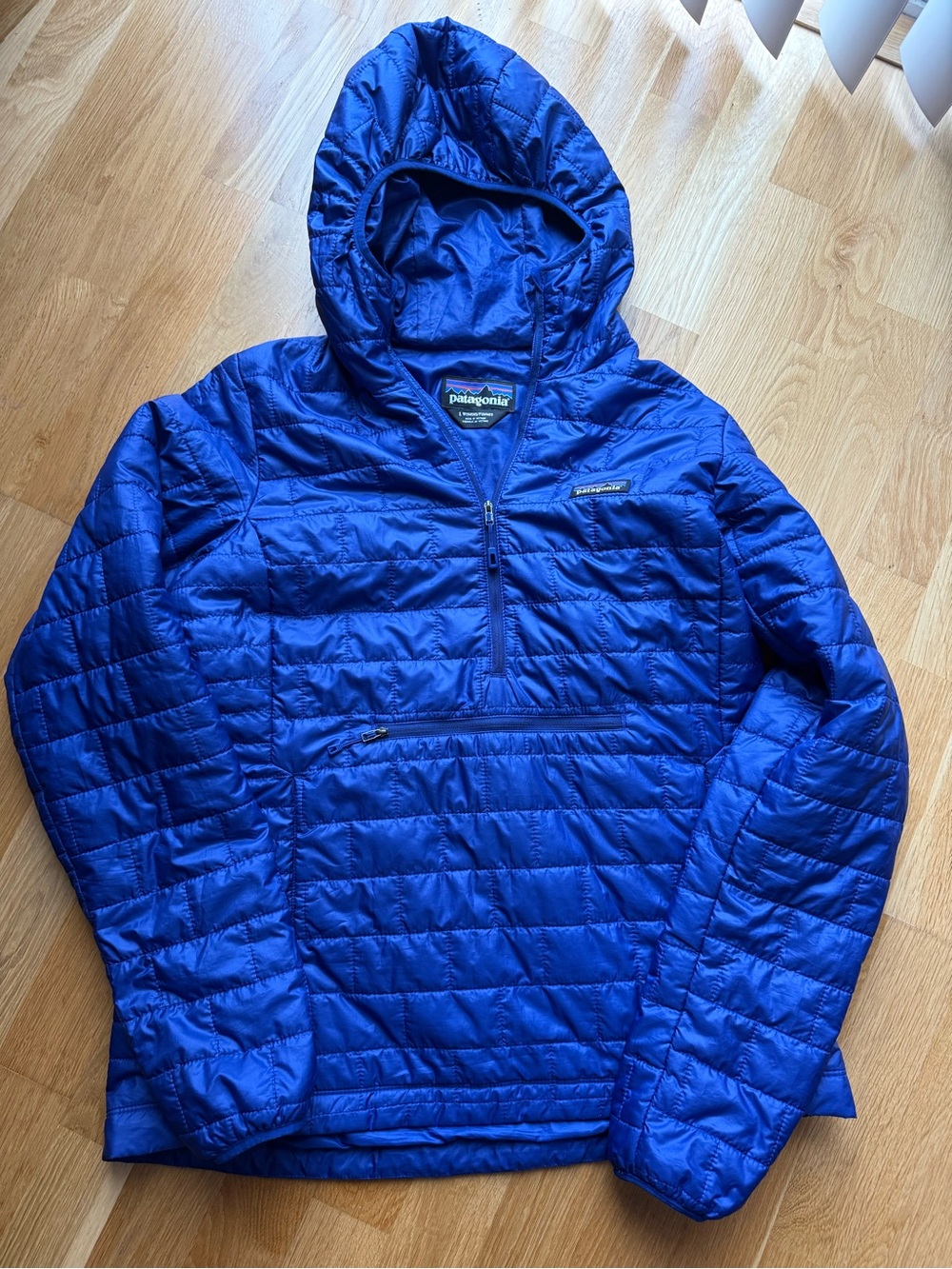 Patagonia Woman’s Cobalt Blue Quilted Hooded Puffer Pullover